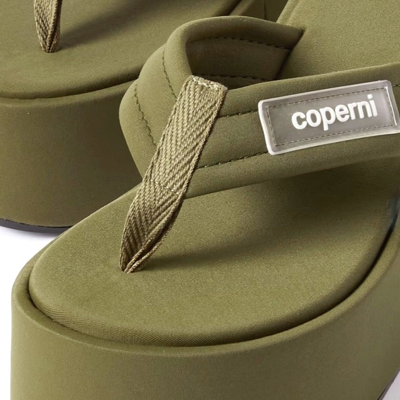 Coperni Olive Green Platform Wedge Sandals NEW Size US10 / IT40 - Picture 3 of 10